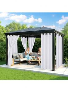 1pc Solid Color Blackout Curtain, With UV Protection And Thermal Insulation Functions, Suitable For Bedroom And Living Room Use; With Grommet Design, Able To Effectively Block Light And Ensure Privacy. - A - View 4