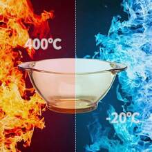 Bát cơm thủy tinh borosilicate cao cấp màu hổ phách nguyên bản, hai tay cầm, chịu nhiệt dùng được trong lò vi sóng và lò nướng, cho gia đình - Nhiều màu - Xem 5