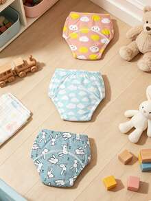 3pcs Baby Toddler Daily Replacement Potty Training Pants, Skin-Friendly Soft Washable Reusable Diaper Underwear, Comfortable Snug Fit - Multicolor - View 12
