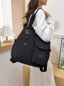 New Fashion Casual College Style Handbag Shoulder Bag Backpack Large Capacity 3-In-1 Bag - Multicolor - View 6