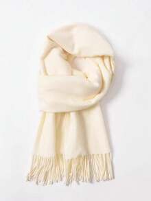 Solid Color Long Faux Cashmere Polyester Scarf For Office, Spring/Autumn/Winter, Small Size Faux Cashmere With Fuzzy Texture, Soft And Easy To Match, Perfect For Petite Women And Minimalist Style Lovers, Cute And Playful, Soft, Energetic, Girly Vibe, Ready To Use - Multicolor - View 9