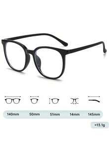 Unisex Oversized Round Frame Transparent Glasses, Ultra-Lightweight, Clear Lenses, Effectively Relieve Eye Fatigue, Fashionable Versatile Eyewear Suitable For Music Festivals And Daily Use Such As Computer, TV, Gaming And Smartphone - Clear - View 5