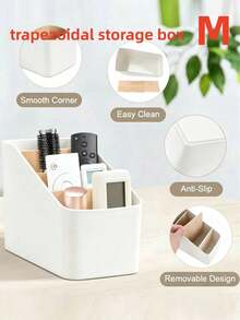 1pc Large Cable Management Box With Lid, Wood Grain Cable Organizer, Charger Storage Box And Cable Organizer, Desktop Cable Management, Power Cord And Data Cable Storage Box With Lid, Space-Saving Desktop Outlet Organizer, Suitable For Kitchen, Living Room, Bedroom, Office And Dining Room - Multicolor - View 5