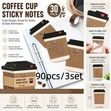 30pcs Coffee Cup Sticky Note Stickers, Fun Coffee Theme Design, Suitable For Reminders And Study Notes, Minimalist Aesthetic Memo Labels, Perfect For Students, Teachers And Office Staff - 30 Pcs/set - View 14