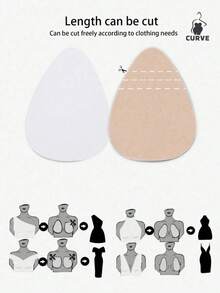2/4pcs Disposable Breast Lift Tape, Suitable For B-D Cup Large Breasts, Invisible Strapless Backless Self-Adhesive Push-Up Breast Pads Bra, For Women - Water Droplet Style - View 4