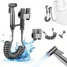 1pc Portable Sit Down Shower Kit, 304 Stainless Steel Toilet Bidet With Adjustable Water Pressure, Compatible With American Toilets, Sitting Bathtub & Commode - Multiple Styles - View 2