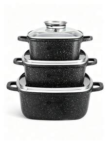 12Pcs/6Pcs Non-Stick Cookware Set,Pots And Pans Set With Glass Lids,Woks And Frying Pans,Heat‑Resistant Handles, Durable,Easy To Clean, Kitchen Cooking Pots Pans For Gas Electric Stovetop, Kitchen Cookware For Daily Cooking - View 10