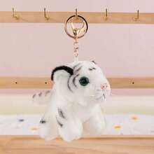 1pc Realistic Little Tiger Plush Keychain, Cute White Tiger Doll Pendant, Backpack Charm, Children's Gift, Bag/Car Decoration, Holiday Gift - Multicolor - View 7