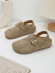 Cork Thick Sole Slippers All-Season Outdoor Comfortable Slippers Retro Casual Closed-Toe Slippers Student Slippers - Khaki - View 5