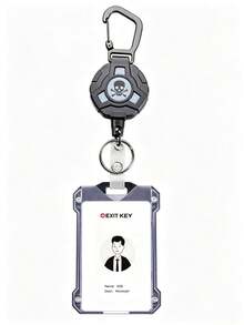 XD 1 Set Retractable ID Badge Holder Keychain, Portable Card Holder, 2025 Spring Fashion Card Wallet, Essential Study Supplies For Students And Office Workers, Office Accessories, Wallet Keychain Card Holder - Multicolor - View 8