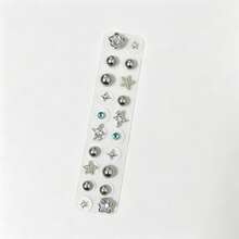 Multi-Style No-Drill Ear Stickers, Self-Adhesive Ear Cartilage Decorative Studs, Reusable Crystal Heart, Bow, Star Fake Earring Stickers, Suitable For Ear Styling, Parties And Daily Wear - Multiple Styles - View 12