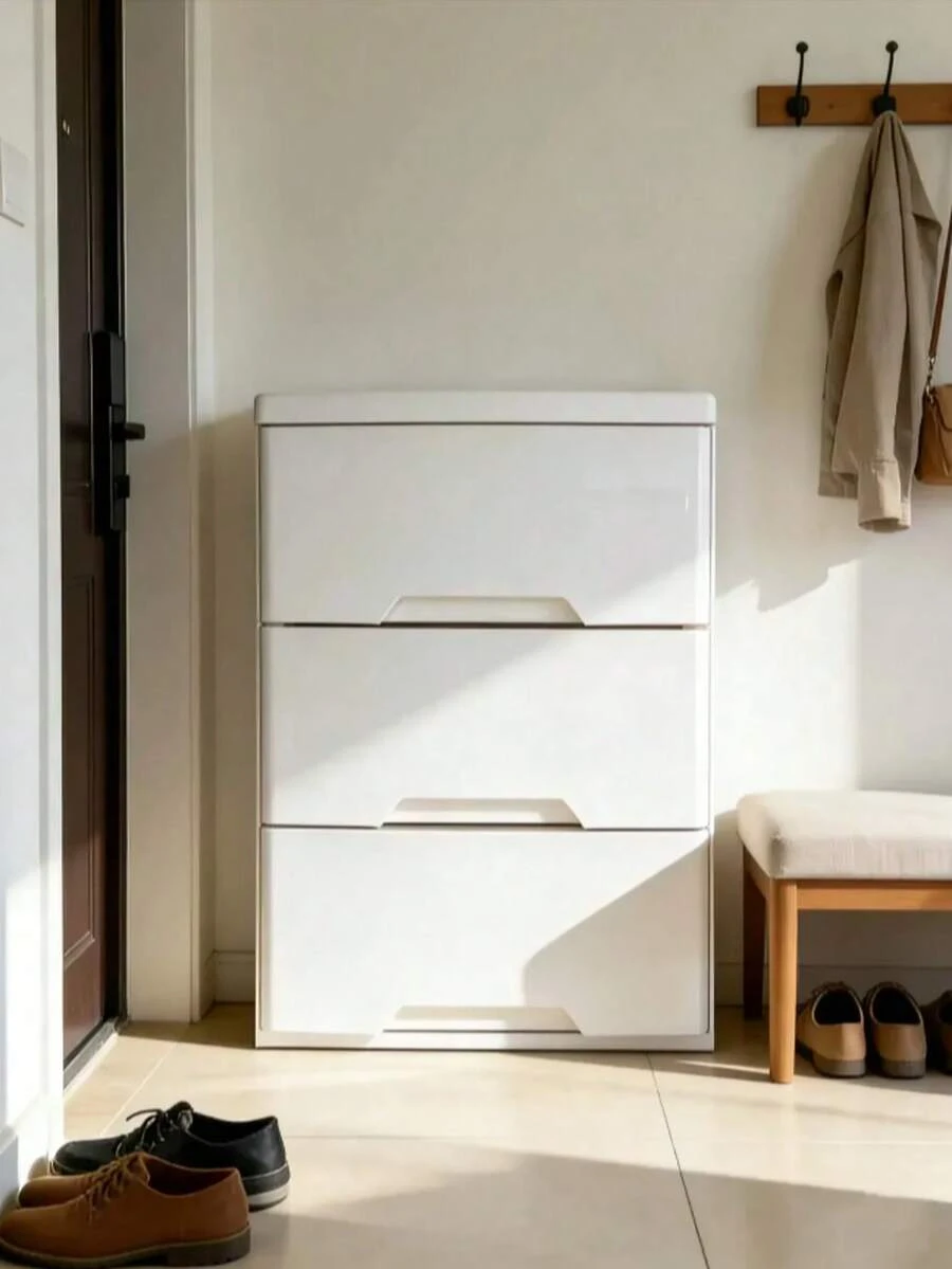 Multifunctional 3-Drawer Storage Cabinet - White - View 1