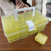 33pcs Set (32 Small Inner Boxes And 1 Large Outer Box) Transparent Plastic Craft Storage Box, Portable Compartment Bead Organizer, Suitable For Diamond Painting Beads, Rhinestone Jewelry Storage, Ideal For Hobbyists And Studios - 32G5.5-cai - View 10