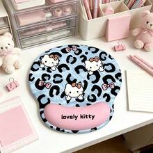 SANRIO 1pc Leopard Cartoon Print Wrist Rest Mouse Pad Keyboard Tray Set, Slow Rebound Memory Foam Wrist Pad To Reduce Wrist Pressure, Non-Slip Stable Base Compatible With Various Computer Desktops, Suitable For Home Office Dorm Online Classes Gaming, Cute Print Design Decorates Desktop, Practical Computer Peripheral Wrist Protection - 1 Pc - View 2
