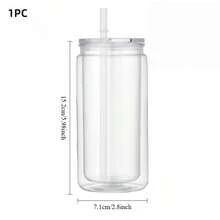 4pcs Transparent Plastic Water Bottles - Reusable Sports Cups With Straws And Lids, Durable And Convenient Beverage Containers, Suitable For Projects, Iced Coffee, Juice, Soda, Cold Drinks, Parties, Picnics, Weddings And Summer Refreshment - Multicolor - View 12