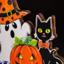 1 Halloween Napkin Holder – Cute Ghost And Black Cat Pattern – Halloween Paper Towel Stand – Desktop Ornament – ​​Table Centerpiece – Kitchen Essential – Trick-Or-Treat Party Favor – Halloween Gift - Multicolor - View 3