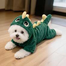 Halloween Dinosaur Dog Cosplay Costume Soft Fuzzy Four‑Legged Plush Jumpsuit, Cute Holiday Party Outfit For Small Puppy Dogs - Multicolor - View 5