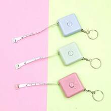1pc Retractable Mini Tape Measure Keychain, Dual Scale For Body Measurement, Sewing & DIY, 1.5m, Suitable For Apartment, Back To School, Daily Use & Birthday Party, Random Color - Retractable Dual-scale Tape Measure - View 2