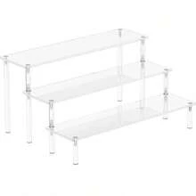 1 Piece Multi-Layer Acrylic Display Stand, 3-Tier Food/Dessert Display, Perfume Storage Rack, Small/Mini Display Stand, For Storage And Decoration - Clear - View 1