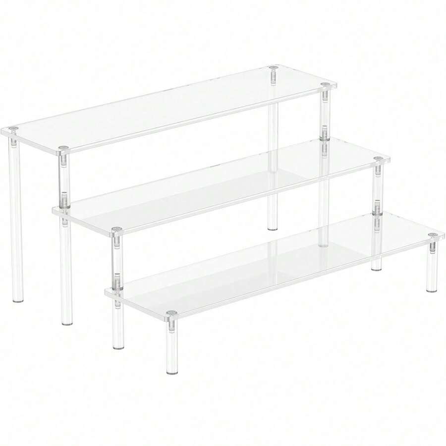 1 Piece Multi-Layer Acrylic Display Stand, 3-Tier Food/Dessert Display, Perfume Storage Rack, Small/Mini Display Stand, For Storage And Decoration - Clear - View 1