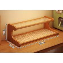 Wooden Trapezoidal Plastic Rack For Plants, Balcony Planters, Multi-Layer Storage Racks, Table Tops For Holding Items, Bookshelves, Kitchen Supplies, Items For Use At The Office, Cup Holders, Storage Cabinets. - Brown - View 12