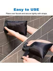 1 Outdoor Faucet Cover, For Winter Freeze Protection, Pipe Insulation, And Backflow Prevention. - Black - View 2