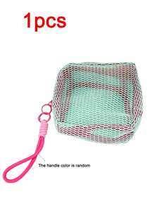 1pc Dopamine Plaid Tofu Shaped Portable Coin Purse, Mesh Makeup Bag With Detachable Handle Or Multi-Pocket Storage Bag, Suitable For Cosmetics, Toiletries And Travel Essentials, Mother's Day Gift, Graduation Gift, Jewelry Storage Bag, Coin Purse - Multicolor - View 14