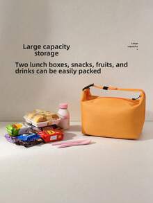 OBOVAY Insulated Lunch Bag With Thermal Lining, Long-Lasting Temperature Retention, Secure Zipper Closure, Scratch-Resistant, Tear-Resistant, Soft Handle, Portable, Suitable For Office, School, Daily Commute, Picnic, Women's Gift - Multicolor - View 4