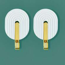 2pcs Self-Adhesive Multi-Function Towel Bathroom Hooks, No-Drill Damage-Free Hooks, Luxury Door Backpack Hooks, Practical Hooks - View 13