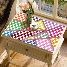 2D Colorful Plaid Print Pattern Drainage Mat/Absorbent Mat/Drying Mat For Coffee Machine And Tableware - Absorbent Polyester Desktop Protector With Rubber Non-Slip Backing, For Kitchen Countertop Decoration - Home Bar And Dining Table Placemat - Multicolor - View 4