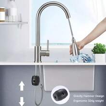Pull-Out Kitchen Sink Mixer Tap, 360° Swivel Spout, Single Lever With Dual Spray Modes, Modern Mono Faucet - A - View 8