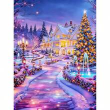 1PC DIY 5D Diamond Painting Kit Christmas Theme Pattern - Round Full Diamond Art Mosaic Craft, Home Wall Decor, Unframed - No Frame - View 8
