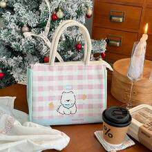 1pc [5 Cartoon Styles] Insulated Lunch Bag , Portable Small Lunch Tote With Foil Lining, Zipper Closure, Rope Handles, Kawaii Work School Picnic Food Bag For Everyday Use,Back To School - Multicolor - View 11