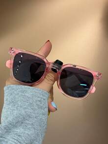 2 Pairs Kids Square Cute Personalized Rivet Fashion Glasses For Beach Party, Outdoor Street Style, Daily Wear - Multicolor - View 6