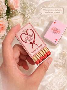 Custom Wedding Matchbox, Personalized Wedding Matchbox, Custom Luxury Matchbox, Customizable With Your Logo Or Artwork, Bridal Shower And Bachelorette Party, Perfect Match Letter Pattern, High-End Wedding Favors And Engagement Keepsakes (Matches Not Included) - Multicolor - View 7
