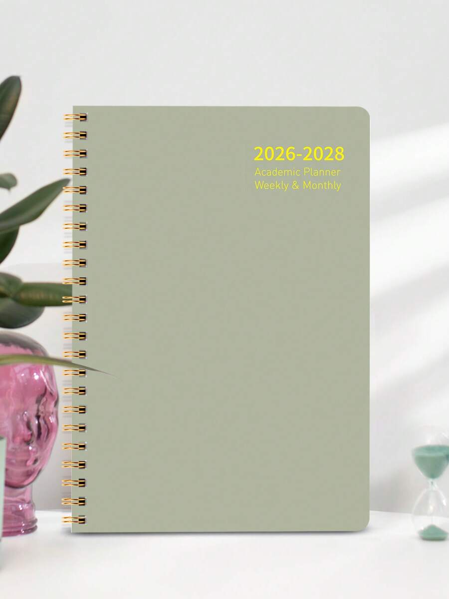 Trees 2026-2028 週計畫與月計畫筆記本 螺旋裝訂 日計畫 學術約會簿 日程表 提高生產力 8*6 英吋 返校用品 桌面配件 辦公用品