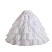 4 piezas Enagua de crinolina, Enagua interior de tul con 5 capas de volantes, Adecuado para crear una silueta de vestido voluminoso, Verano, Playa, Boda - Blanco - Ver 6