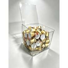 1pc Acrylic Coffee Capsule Storage Box With Lid, Suitable For Capsule Coffee Machine, Coffee Capsules, Tea Bags And Candies, Transparent Dust-Proof Reusable Container, Suitable For Office, Kitchen, Coffee Shop - Multicolor - View 4