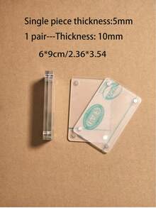 1pc/2pcs Transparent Thick Acrylic Photo Frame, Modern Desktop Photo Frame, Suitable For Home And Office Decoration. Transparent Acrylic Photo Frame, Modern Desktop Photo Frame, Suitable For Home And Office Decoration. Suitable For Photos, Flowers And Landscape Paintings, Strong Magnetic Photo Office Business Card Holder, Acrylic Plate With Double-Sided Protective Film - Transparent - View 6