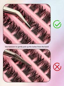 Asiteo 120pcs D Curl Fluffy False Eyelashes, Soft Stem, Natural Look, Suitable For Daily And Occasion Wear, Salon-Grade Density, Easy DIY Application, Mixed Length, Comfortable Wear, Suitable For Makeup Enthusiasts - D - View 6