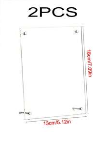 High Transparency Acrylic Photo Frame Stand, Dual-Use Vertical & Horizontal Desktop Display, Metal Support Legs Stable & Clear, Minimalist Luxury Nordic Style, Suitable For Living Room, Study, Office Desk, Home Photos, Certificates, Memorabilia, Home Decor Ornament - Acrylic Photo Frame - View 14