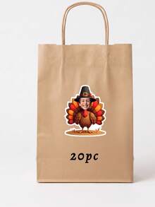 10/20/40pcs Custom Photo Thanksgiving Turkey Sticker, Personalized Kid Turkey Decal For Mugs Cups Gift Bags Party Favor Autumn Holiday Decoration - Multicolor - View 11
