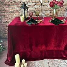A Rectangular 200gsm Velvet Tablecloth For Wedding And Party Decoration - A - View 7