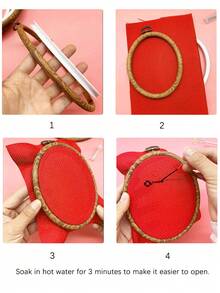 Vintage Aesthetic 2pcs Oval Embroidery Hoop Set, Includes 10pcs 3-Strand Gold Tail Hand Sewing Needles, Beginner Sewing Handmade DIY Kit, Suitable For Hand Embroidery Creation, Vintage Home Wall Decor And Handmade Gift Making - Antique Oval + 10pcs 3-strand Gold Tail Pins - View 7