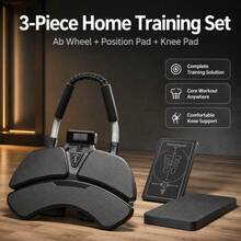 Ab Roller + Yoga Mat + Random Color Knee Pad, Automatic Rebound Abdominal Trainer, Home Fitness Ab Roller, Stable Non-Slip Wheel, Suitable For Men And Women Abdominal Core Strength Training Fitness Equipment - Multicolor - View 2