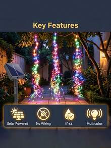 Lampu Air Terjun Luar Ruangan Bertenaga Surya 400/600 LED, Lampu Peri Surya, Tahan Air IP44, Cocok untuk Pesta, Halaman, Pohon, Kamar Tidur, Dekorasi Halloween dan Natal. - Lampu belakang kuda - View 6