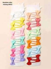 24pcs Girls School Style Butterfly Hair Clips, Daily Wear Hair Accessories - Multicolor - View 6