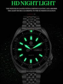 SEA KNIGHT Men's Luxury Business Quartz Watch, New Rotating Bezel, Luminous, Date & Day Display, Waterproof, Men's Watch Gift - One Size Fits All - View 5