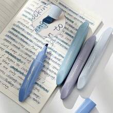 4pcs Soft Tip Fluorescent Markers, Eye-Protection Pastel Highlighters, Smooth Quick-Dry Non-Smudging Ink, For Journaling, Note-Taking, Highlighting, Doodling, Drawing, Office Use, Soft Tones, Practical Stationery - Sets - View 4