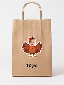 10/20/40pcs Custom Photo Thanksgiving Turkey Sticker, Personalized Kid Turkey Decal For Mugs Cups Gift Bags Party Favor Autumn Holiday Decoration - Multicolor - View 16